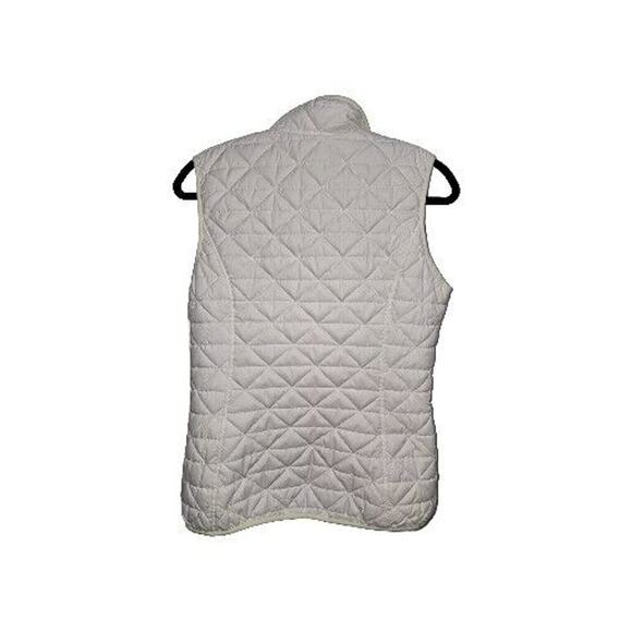 Free Country Womens Size SMALL White Reversible Puffer Quilted Gray Fur Zip Vest - Picture 2 of 6
